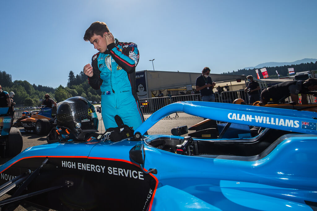 Calan Williams getting ready to race