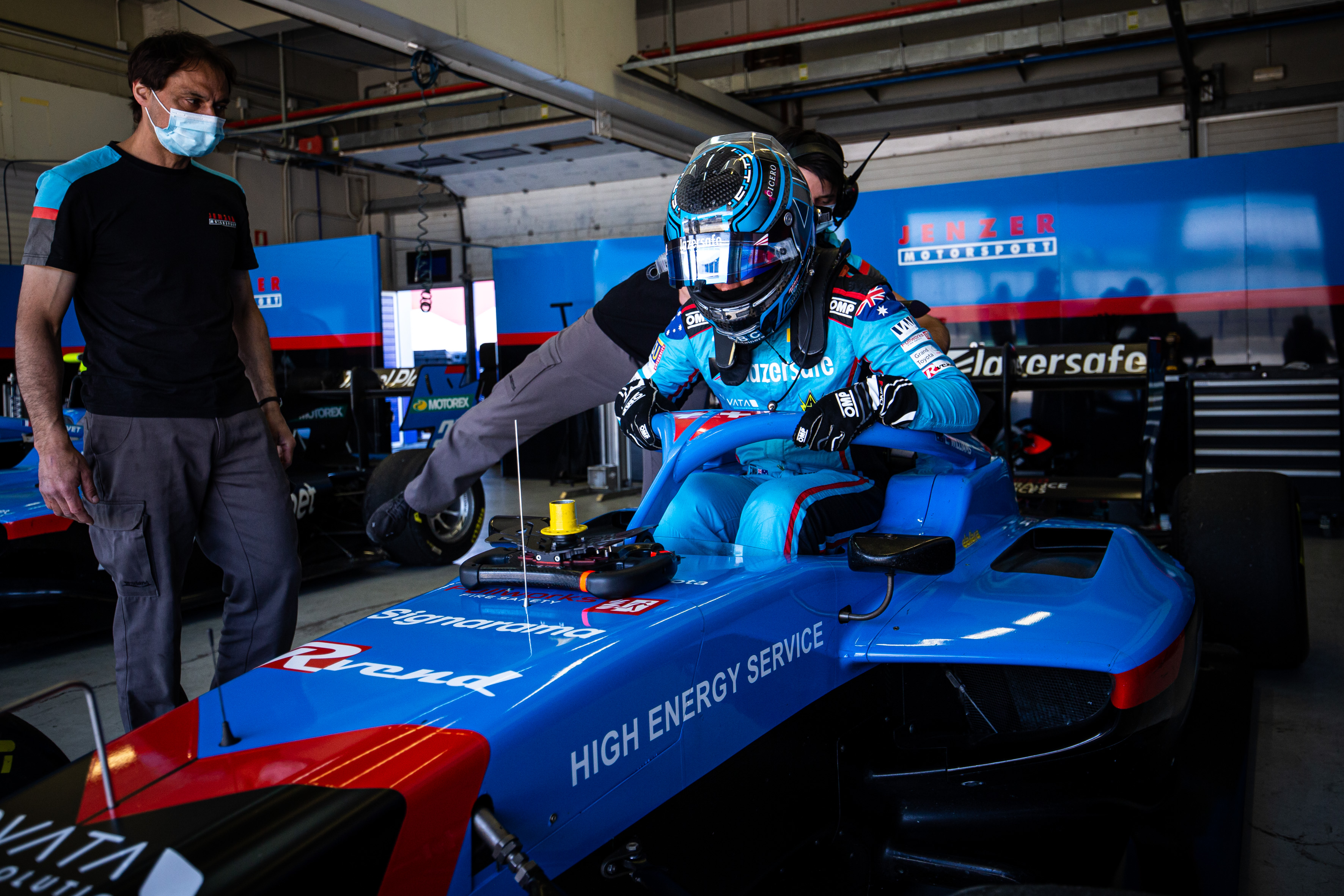 Calan Williams preparing to race