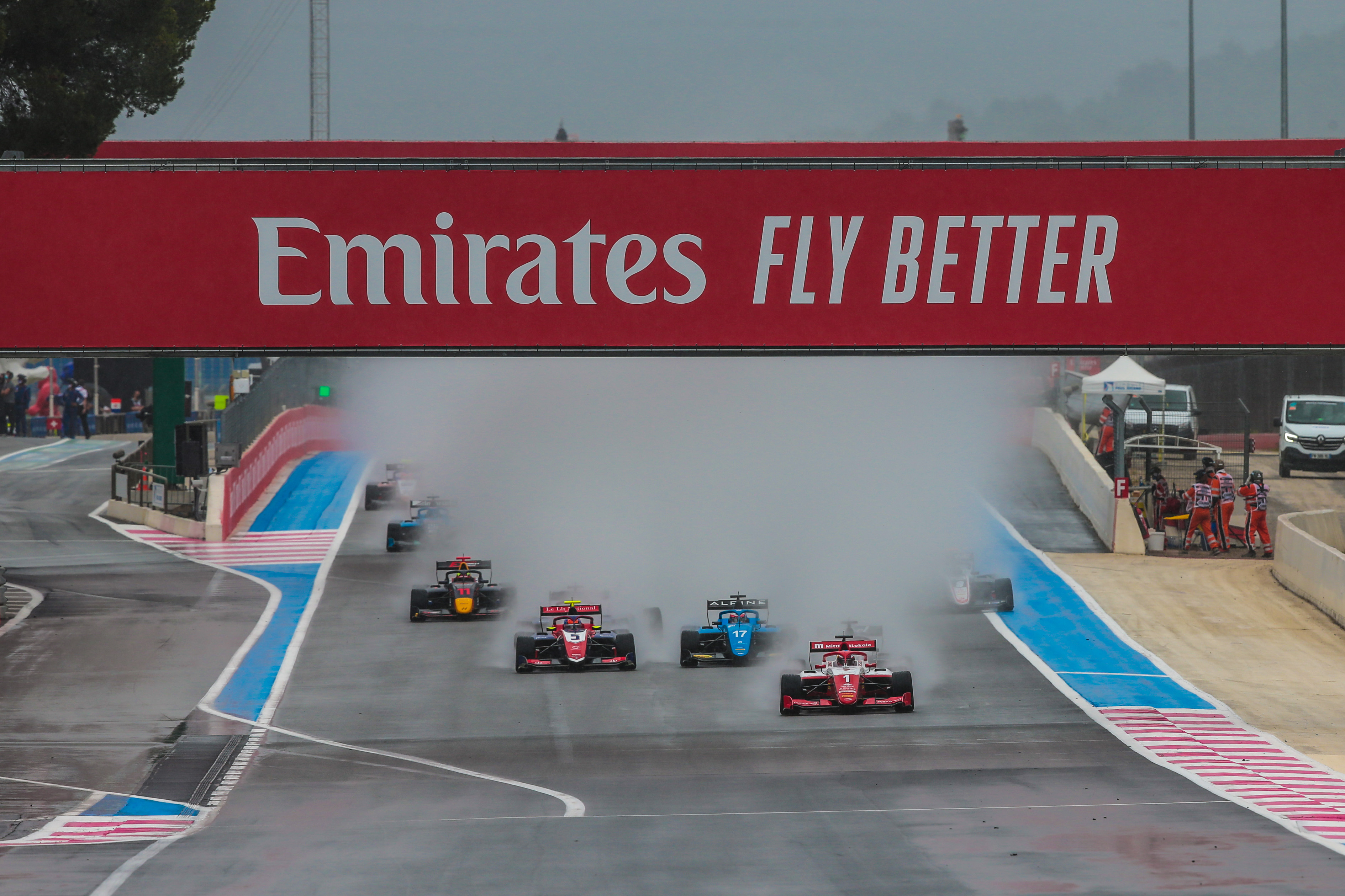 Calan Williams racing on wet track