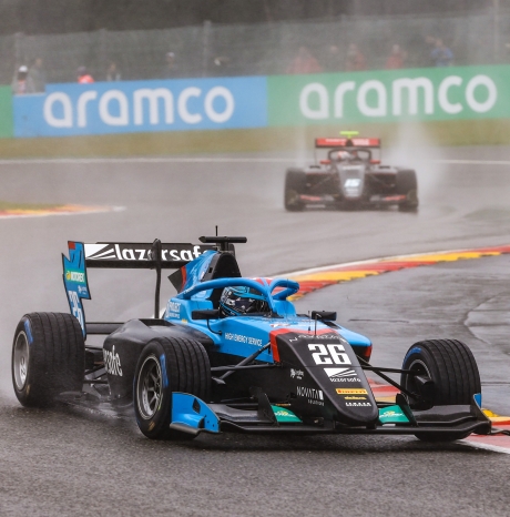 Calan Williams racing in wet weather